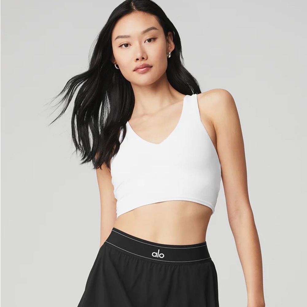 Alo yoga airbrush white tank top
